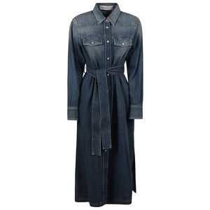 Golden Goose Denim Maxi Dress With Button-Up Front - NWT